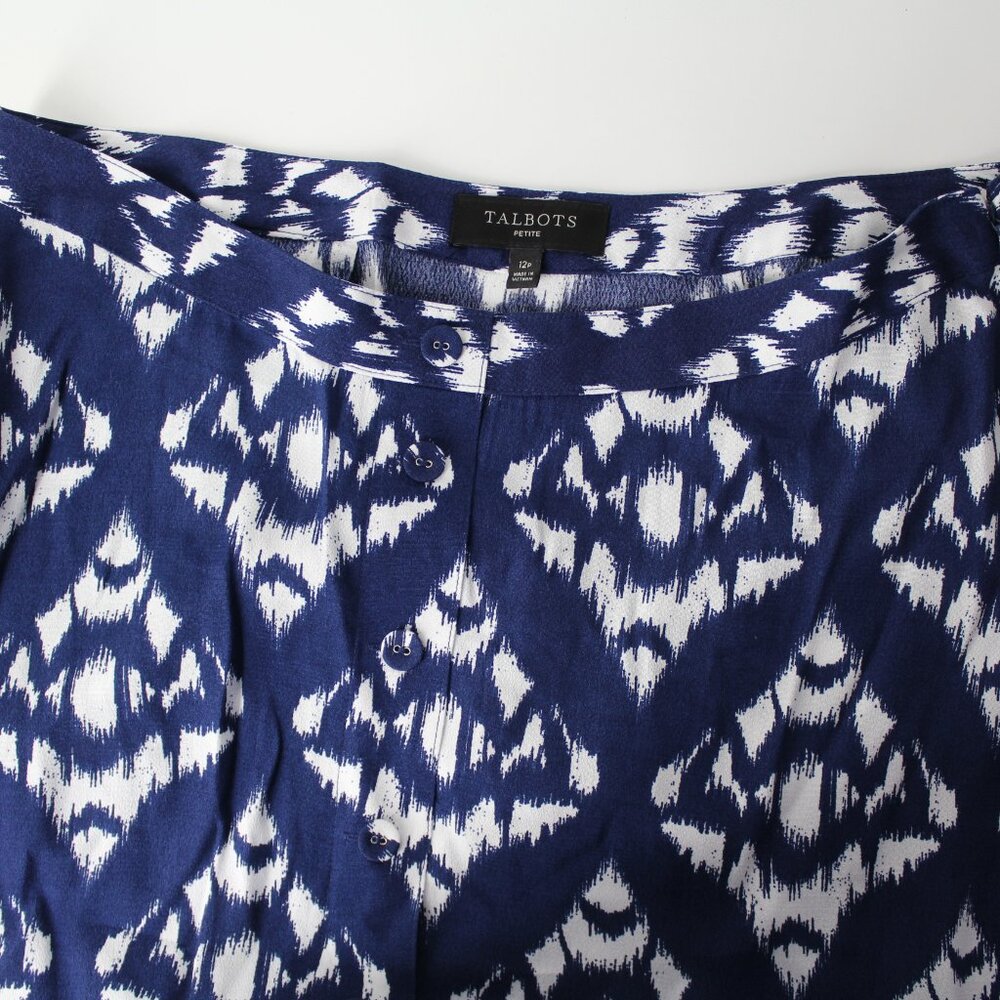 Talbots Petite 12p Button-Front A-Line Skirt I-Ka… - image 4